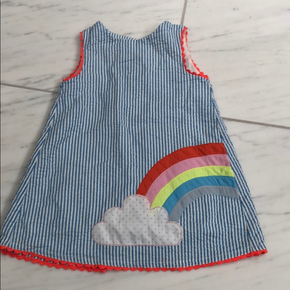 Mini Boden seersucker rainbow dress